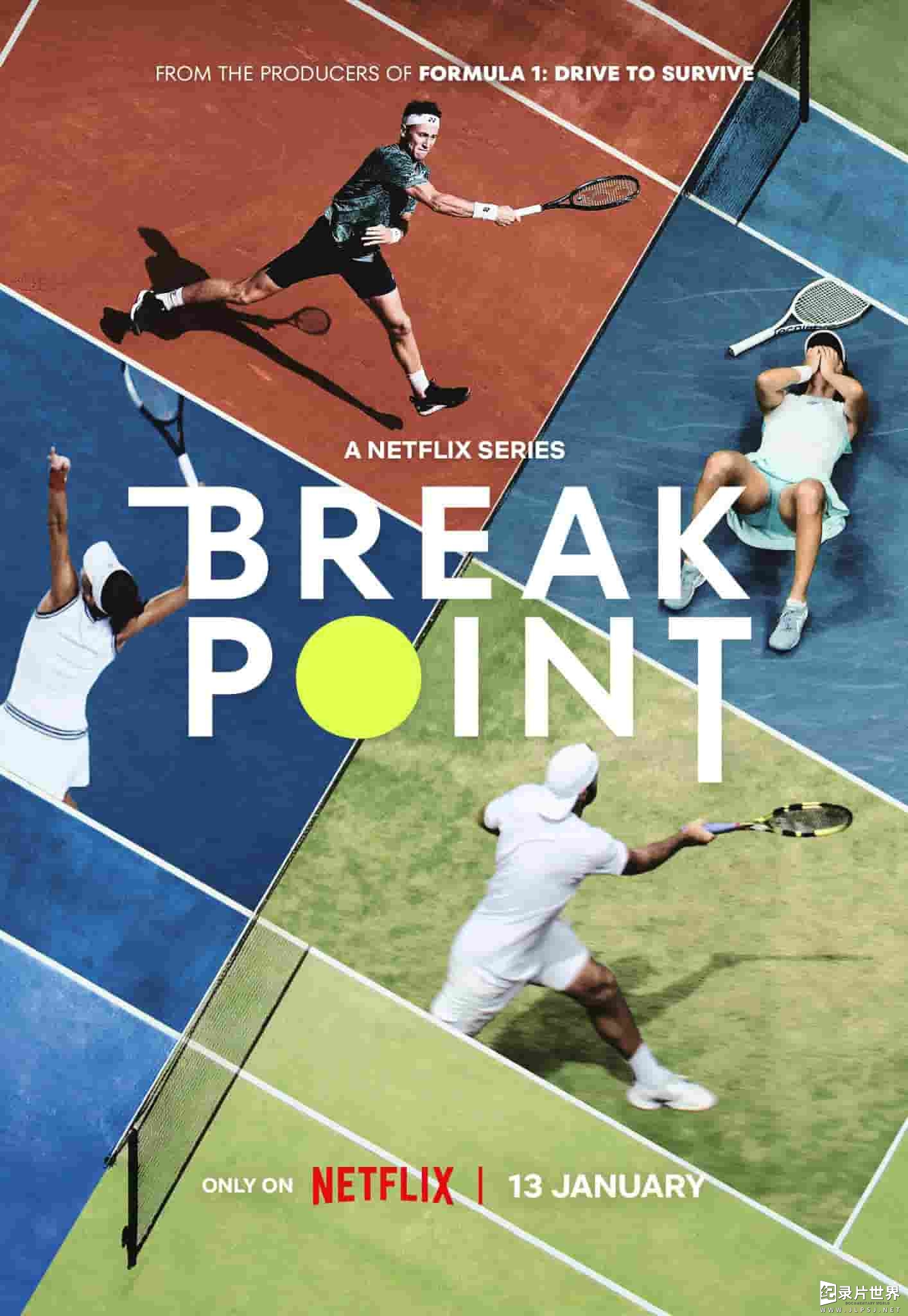 NETFLIX纪录片《破发点：大满贯之路/破发点 Break Point 2023》 第1季全10集